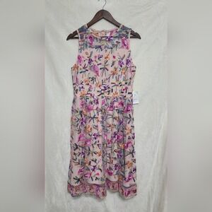 Neiman Marcus Multicolored Embroidered Dress Size L. NWT